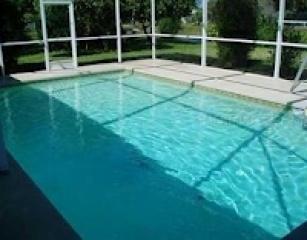 Caged pool area