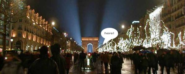 right on the Champs-Elysees!